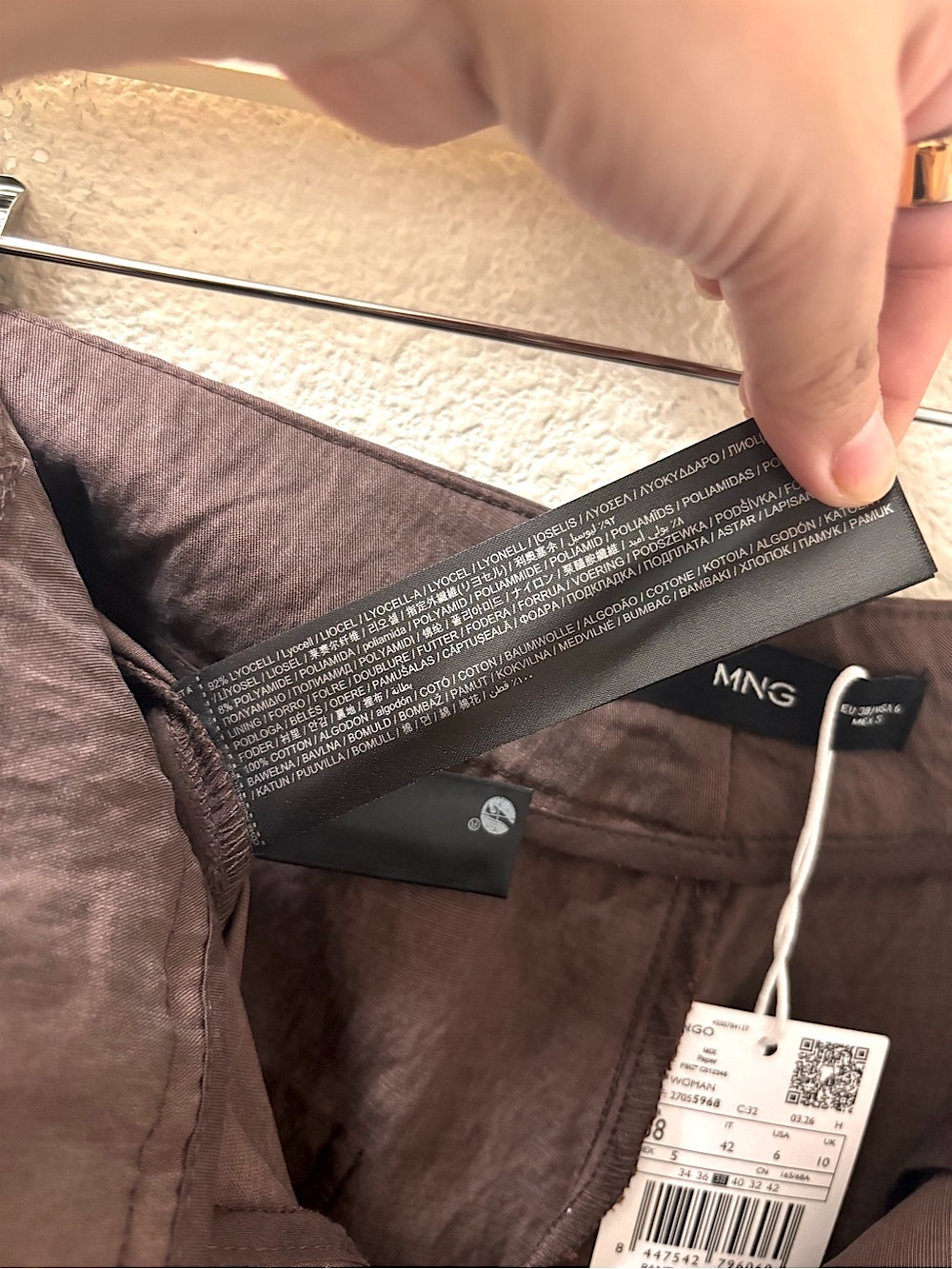 NWT MANGO Baggy Lyocell Pants in Chocolate - Picture 12 of 12